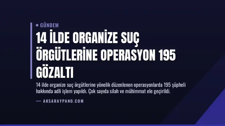 14 İlde Organize Suç Örgütlerine Operasyon 195 Gözaltı