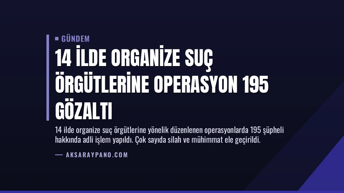 14 İlde Organize Suç Örgütlerine Operasyon 195 Gözaltı