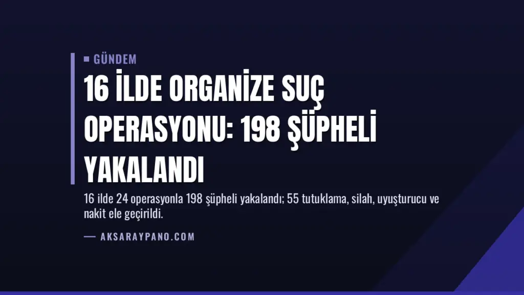 16 İlde Organize Suç Operasyonu: 198 Şüpheli Yakalandı