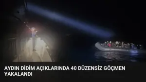 Aydın Didim Açıklarında 40 Düzensiz Göçmen Yakalandı