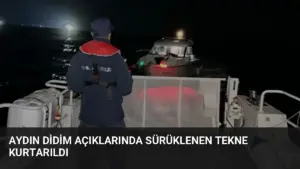 Aydın Didim açıklarında sürüklenen tekne kurtarıldı