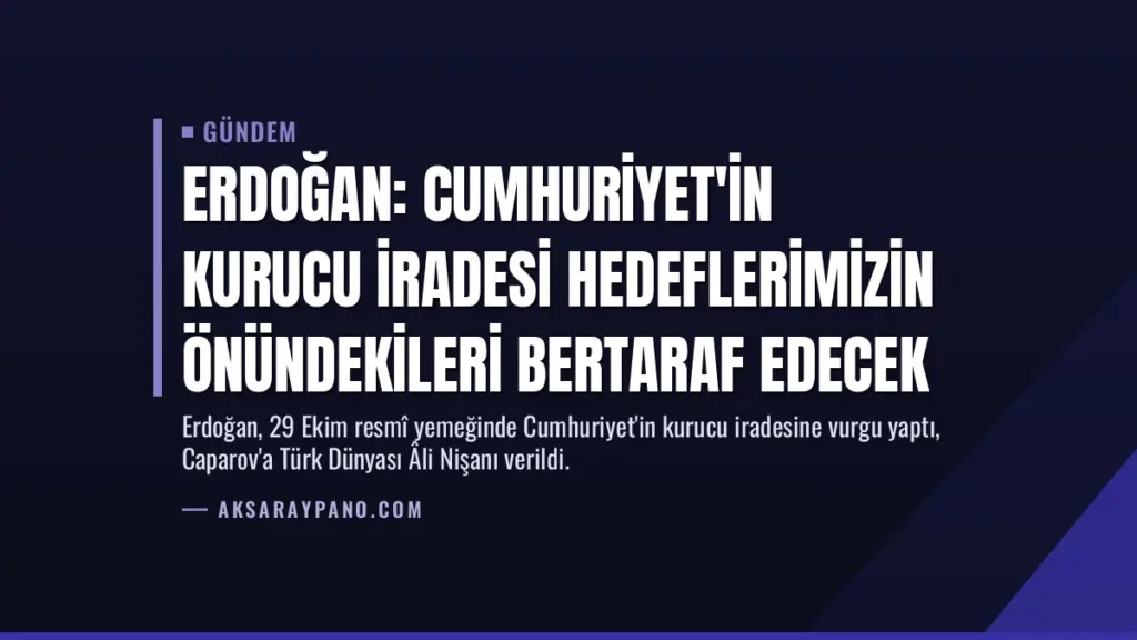Erdoğan: Cumhuriyet'in Kurucu İradesi Hedeflerimizin Önündekileri Bertaraf Edecek