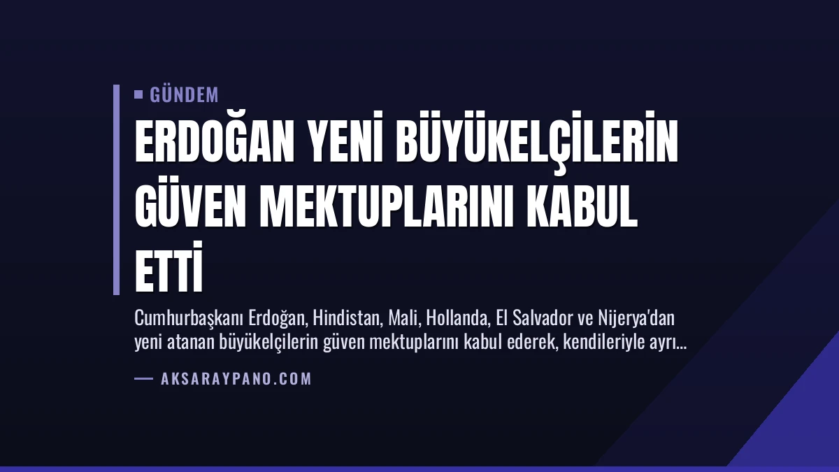 Erdoğan Yeni Büyükelçilerin Güven Mektuplarını Kabul Etti