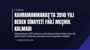 Kahramanmaraş'ta 2010 Yılı Bebek Cinayeti Faili Meçhul Kalmadı