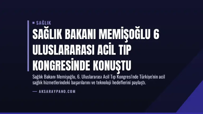 Sağlık Bakanı Memişoğlu 6 Uluslararası Acil Tıp Kongresinde Konuştu