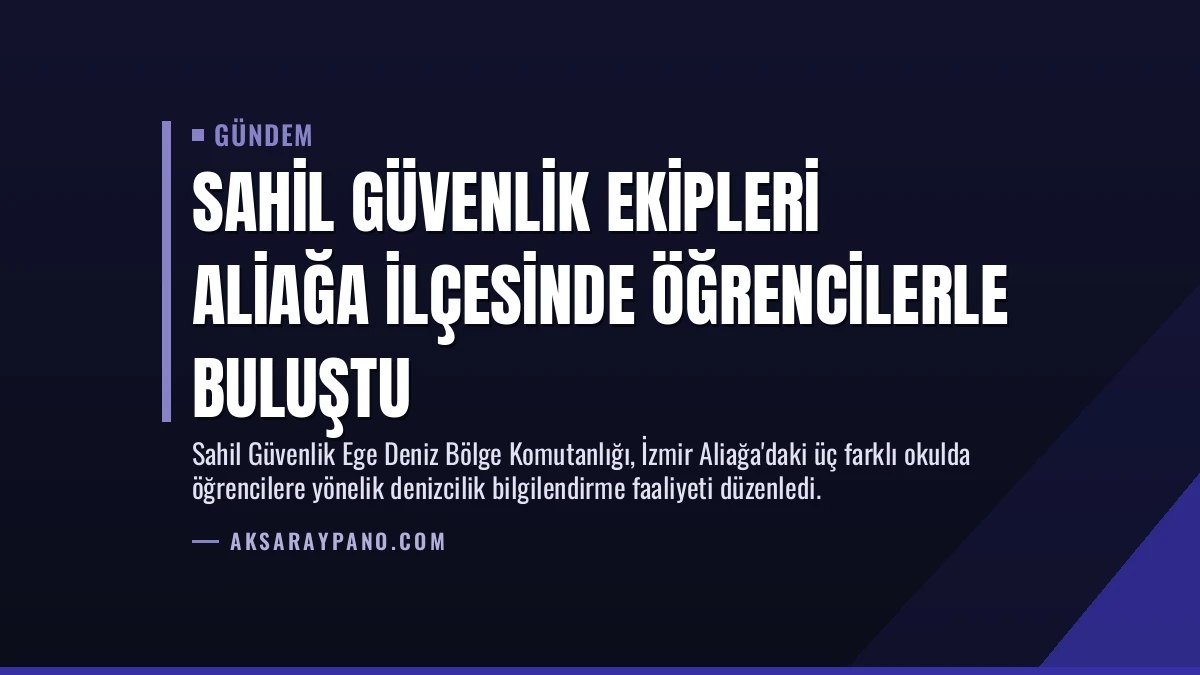 Sahil Güvenlik Ekipleri Aliağa İlçesinde Öğrencilerle Buluştu