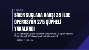 Siber Suçlara Karşı 35 İlde Operasyon 275 Şüpheli Yakalandı