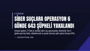 Siber Suçlara Operasyon 6 Günde 643 Şüpheli Yakalandı