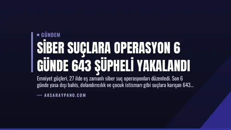 Siber Suçlara Operasyon 6 Günde 643 Şüpheli Yakalandı