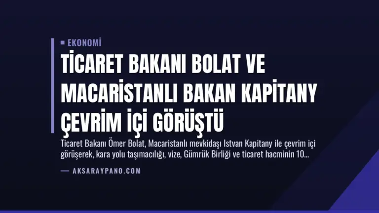 Ticaret Bakanı Bolat ve Macaristanlı Bakan Kapitany Çevrim İçi Görüştü