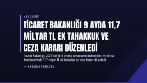 Ticaret Bakanlığı 9 Ayda 11,7 Milyar TL Ek Tahakkuk ve Ceza Kararı Düzenledi