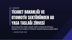 Ticaret Bakanlığı ve Otomotiv Sektöründen AB Yasa Taslağı Zirvesi