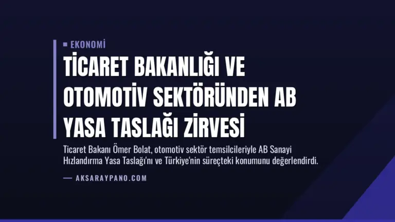 Ticaret Bakanlığı ve Otomotiv Sektöründen AB Yasa Taslağı Zirvesi