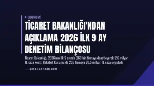 Ticaret Bakanlığı’ndan Açıklama 2026 İlk 9 Ay Denetim Bilançosu