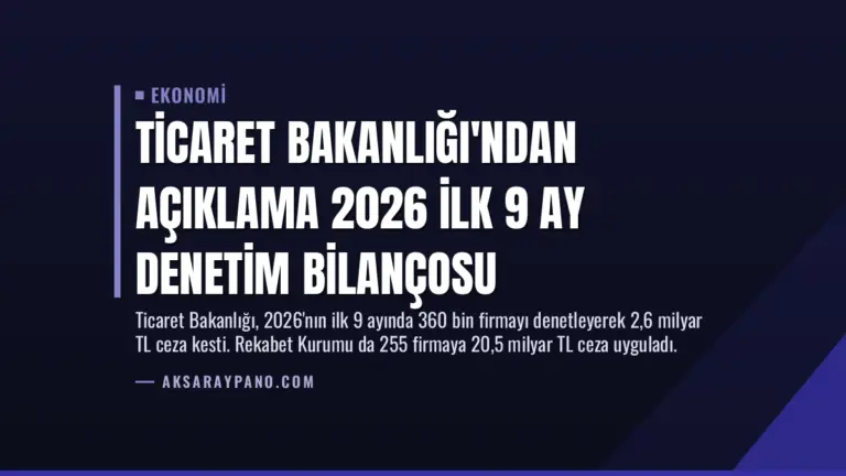 Ticaret Bakanlığı’ndan Açıklama 2026 İlk 9 Ay Denetim Bilançosu