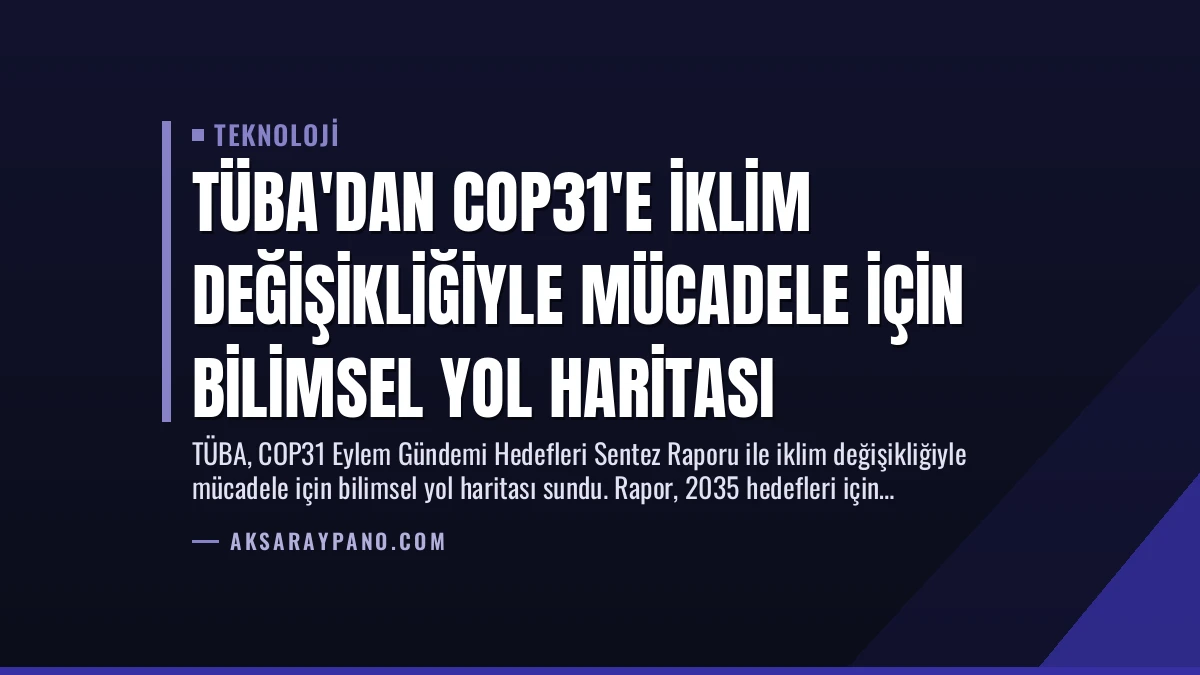 TÜBA’dan COP31’e İklim Değişikliğiyle Mücadele İçin Bilimsel Yol Haritası