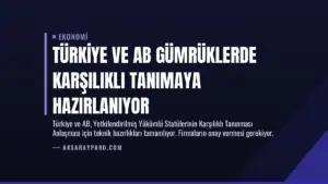 Türkiye ve AB Gümrüklerde Karşılıklı Tanımaya Hazırlanıyor