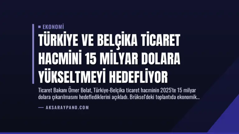 Türkiye ve Belçika Ticaret Hacmini 15 Milyar Dolara Yükseltmeyi Hedefliyor